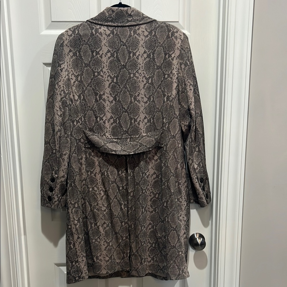 CAbi Brown and Black Trench Coat with Snakeskin Pattern - Picture 4 of 9